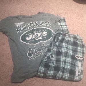 🌷 New York Jets Flannel Pajama Set